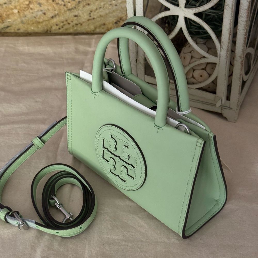 New Tory Burch Ella bio mini Mint leaf color Crossbody Bag - Picture 3 of 8